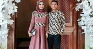 Rekomendasi Model Gamis Batik Kombinasi